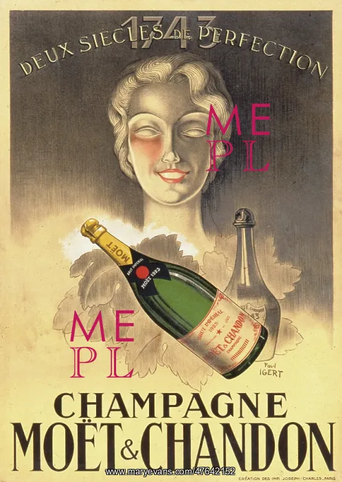 : Poster advertising Moet & Chandon Champagne : Poster advertising Moet & Chandon Champagne