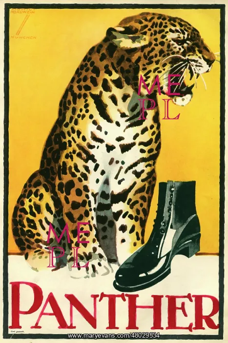 : A poster advertising Panther shoes : A poster advertising Panther shoes