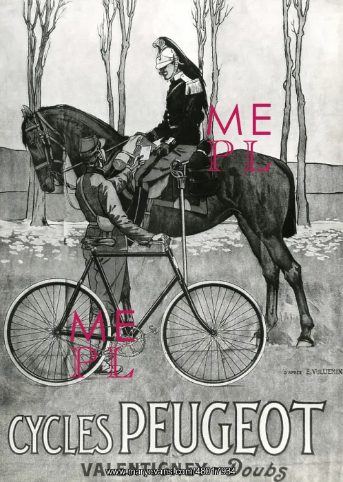 : Poster advertising Peugeot cycles : Poster advertising Peugeot cycles