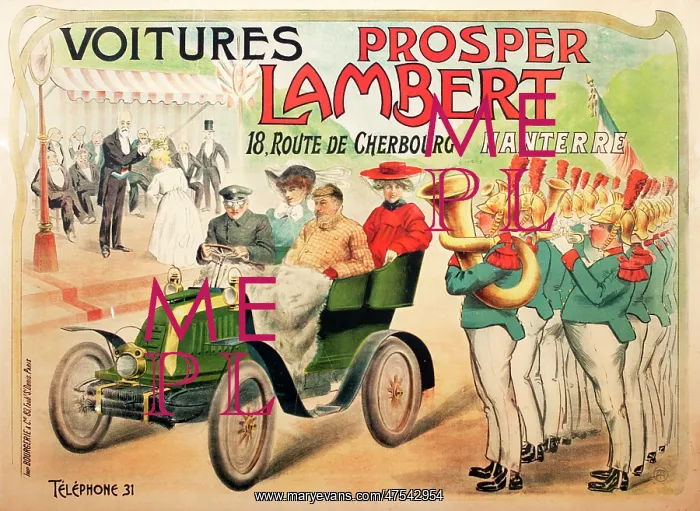 : Poster advertising Prosper Lambert Cars : Poster advertising Prosper Lambert Cars