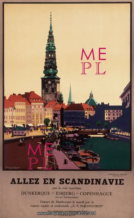 : Poster advertising sea trips to Scandinavia : Poster advertising sea trips to Scandinavia