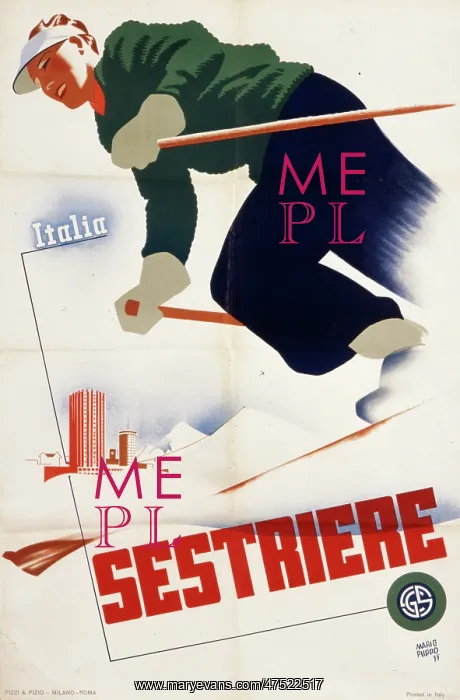 : Poster advertising Sestriere, Italy : Poster advertising Sestriere, Italy