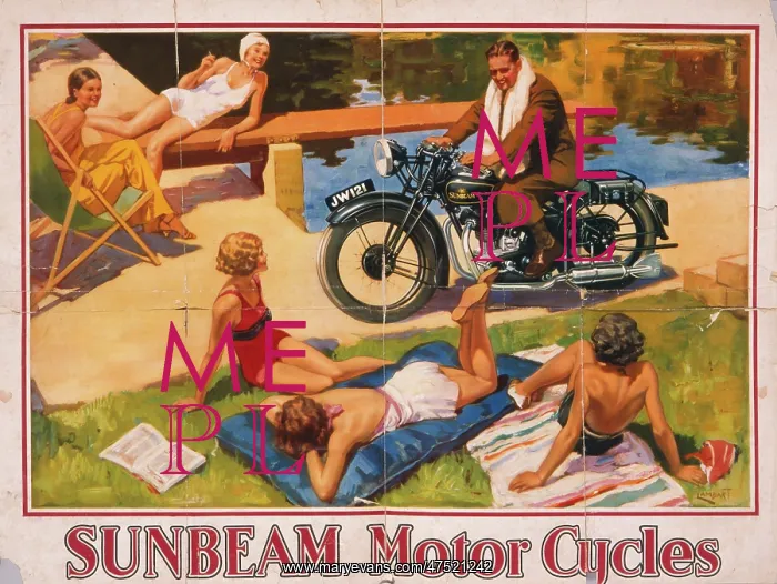 : Poster advertising Sunbeam motor cycles : Poster advertising Sunbeam motor cycles