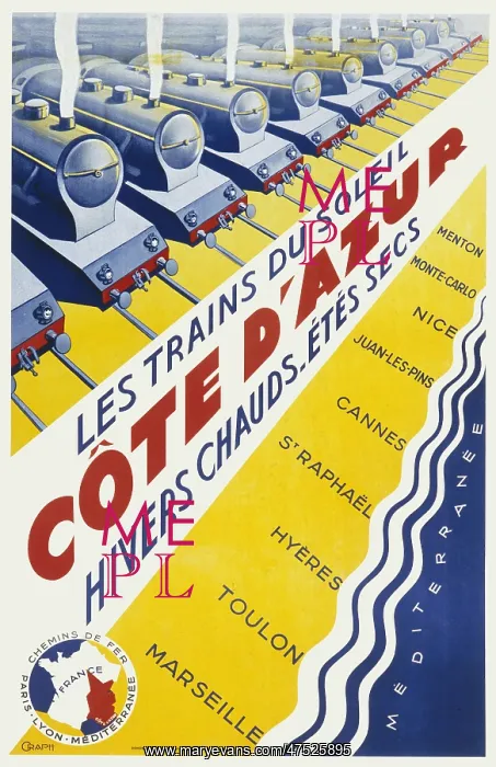  : Poster advertising trains to the Cote d'Azur