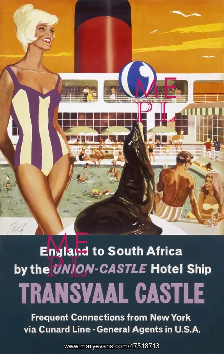 : Poster advertising the Transvaal Castle cruise ship : Poster advertising the Transvaal Castle cruise ship