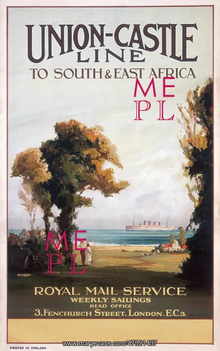 : Poster advertising the Union Castle Line : Poster advertising the Union Castle Line