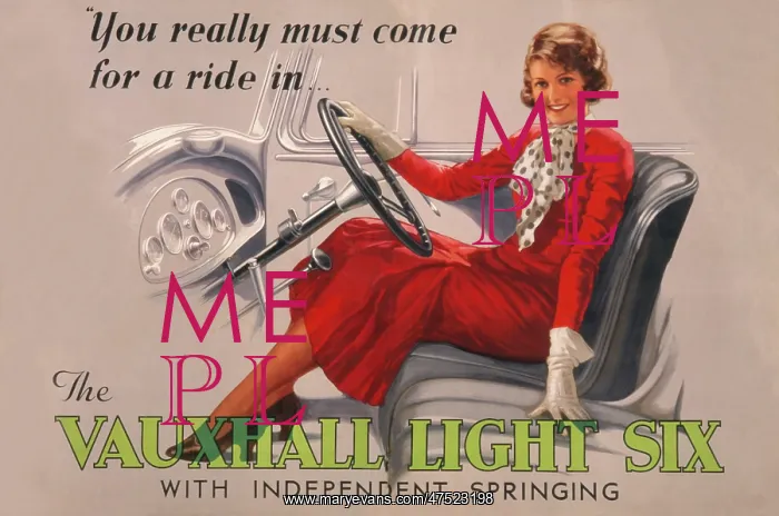 : Poster advertising the Vauxhall Light Six car : Poster advertising the Vauxhall Light Six car