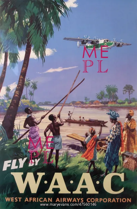 : Poster advertising West African Airways : Poster advertising West African Airways