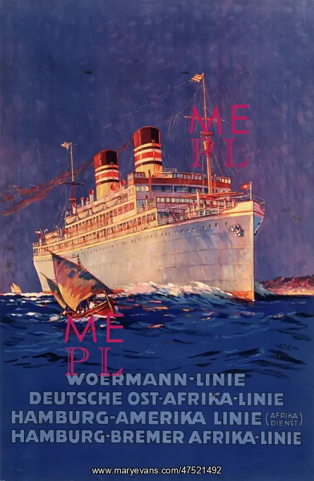 : Poster advertising the Woermann Line : Poster advertising the Woermann Line
