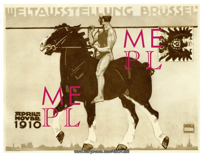 : A poster advertising the worlds fair in Brussels in 1910 : A poster advertising the worlds fair in Brussels in 1910