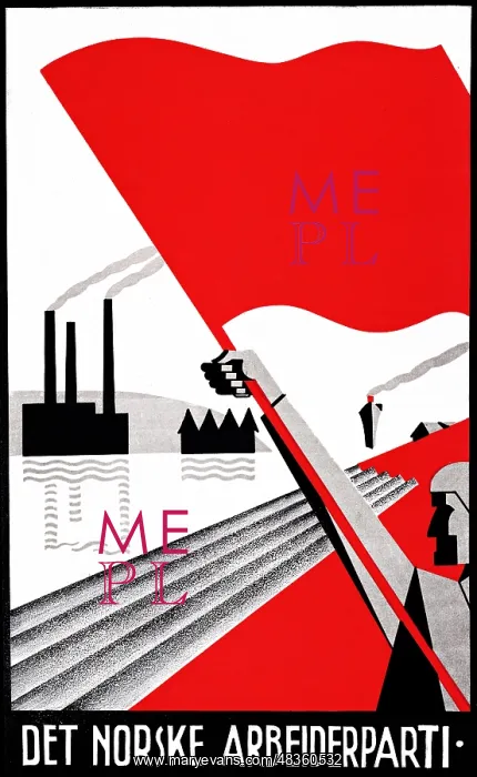 : Poster aeThe Norwegian Labour Partyn designed by : Poster aeThe Norwegian Labour Partyn designed by