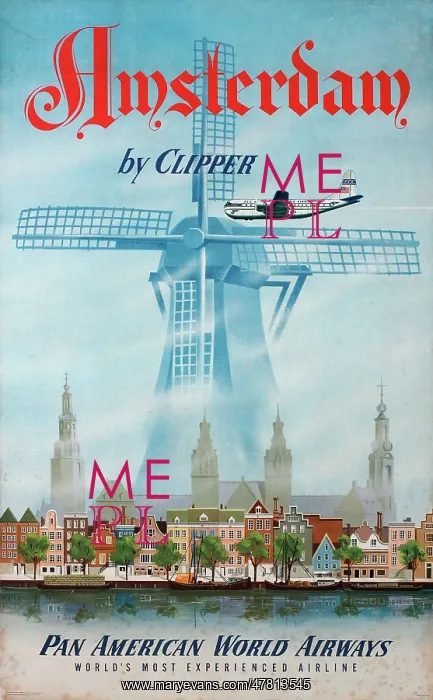 : Poster, Amsterdam by Clipper : Poster, Amsterdam by Clipper