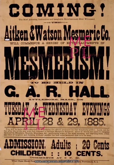 : Poster announcing a magic show, reads: Coming! ? : Poster announcing a magic show, reads: Coming! ?