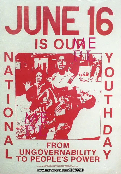 : Poster- anti apartheid, struggle days, Soweto Uprising : Poster- anti apartheid, struggle days, Soweto Uprising