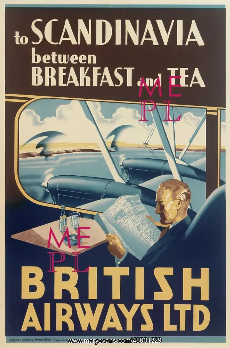 : Poster, British Airways to Scandinavia : Poster, British Airways to Scandinavia
