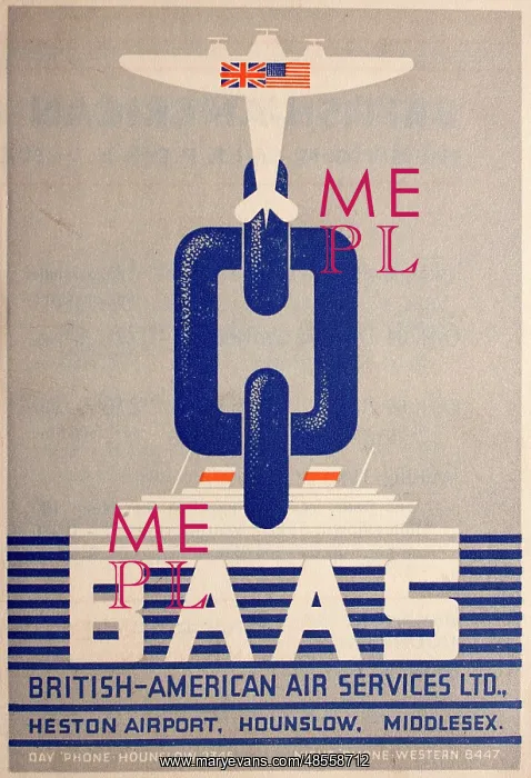 : Poster, British-American Air Services Ltd : Poster, British-American Air Services Ltd