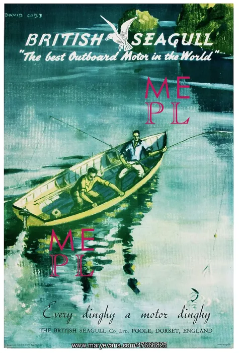 : Poster, British Seagull outboard motor : Poster, British Seagull outboard motor