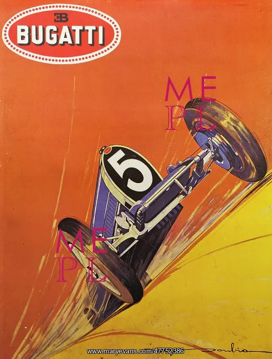  : Poster, Bugatti racing cars