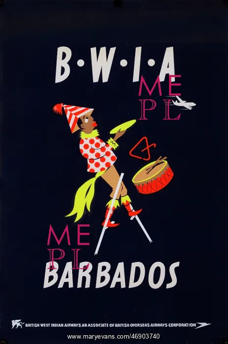 : Poster, BWIA to Barbados, West Indies : Poster, BWIA to Barbados, West Indies