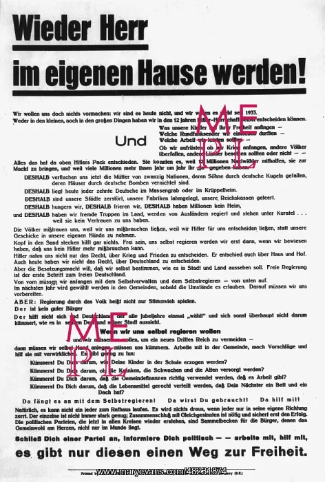 : Poster calling on the German people to govern themselves in : Poster calling on the German people to govern themselves in