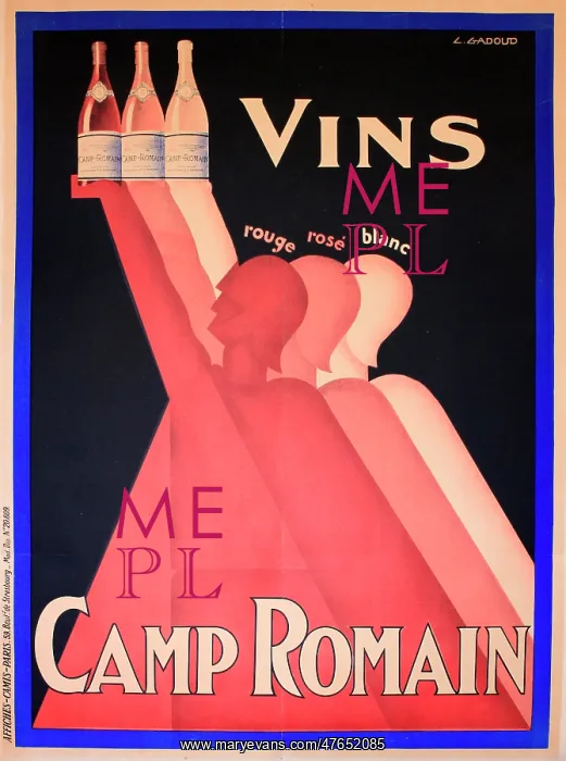 : Poster, Camp Romain wines, red, white and rose