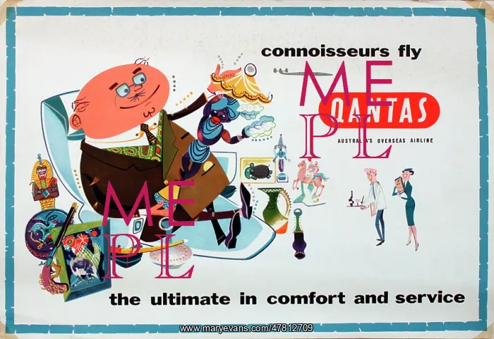 : Poster, Connoisseurs Fly Qantas : Poster, Connoisseurs Fly Qantas
