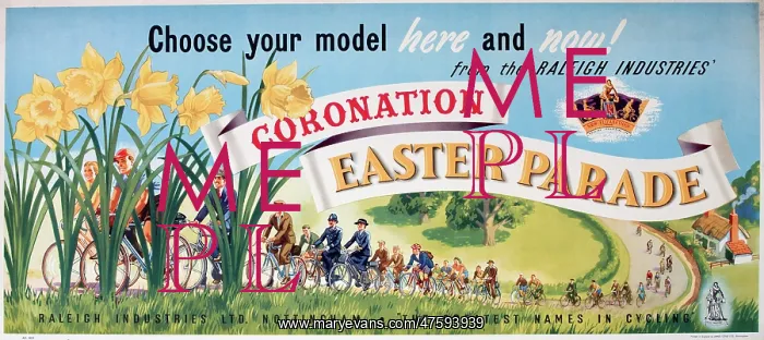 : Poster, Coronation Easter Parade of bicycles : Poster, Coronation Easter Parade of bicycles