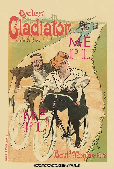  : Poster with Couple on Bicycles