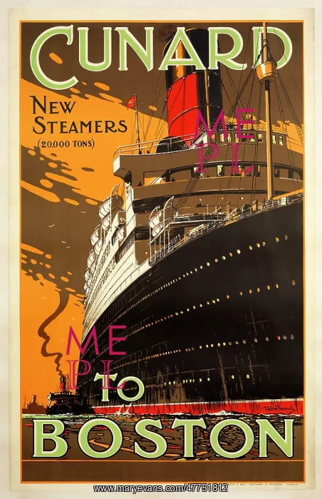  : Poster, Cunard to Boston