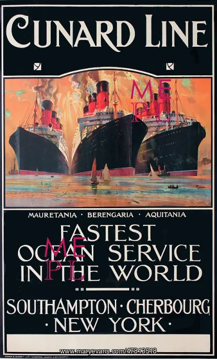 : Poster, Cunard Line : Poster, Cunard Line