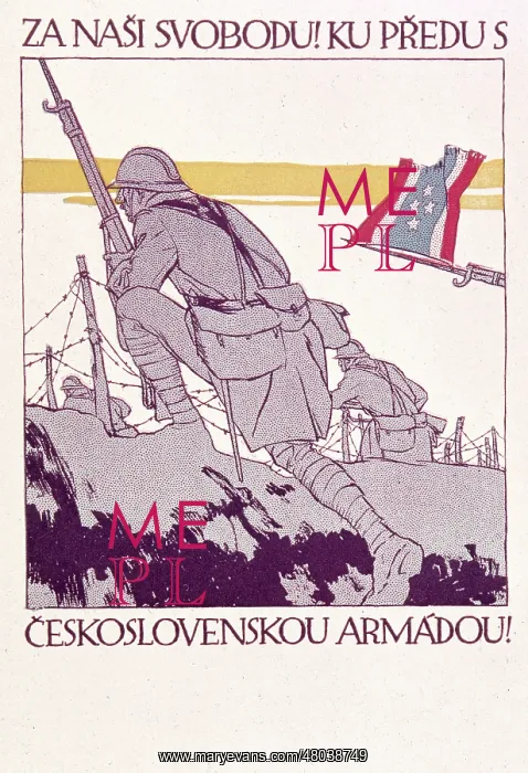 : Poster, Czechoslovak Recruiting Office, WW1 : Poster, Czechoslovak Recruiting Office, WW1