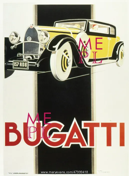 : Poster design for the Bugatti motor car : Poster design for the Bugatti motor car