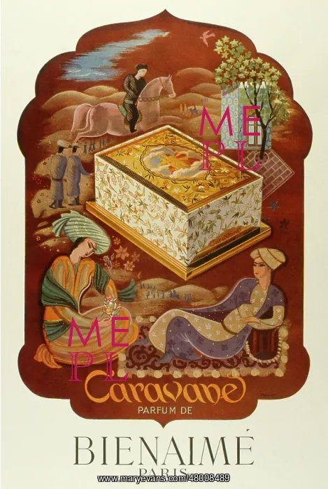 : Poster design for Caravane perfume by Bienaime : Poster design for Caravane perfume by Bienaime