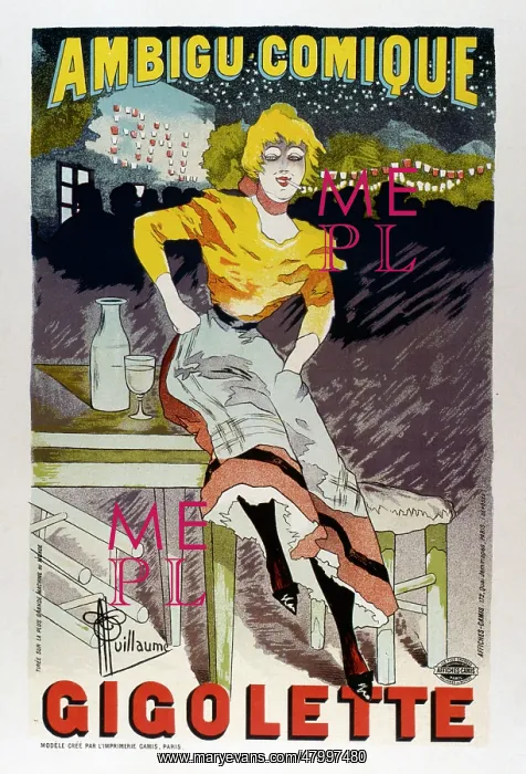 : Poster design, Gigolette, Ambigu Comique : Poster design, Gigolette, Ambigu Comique