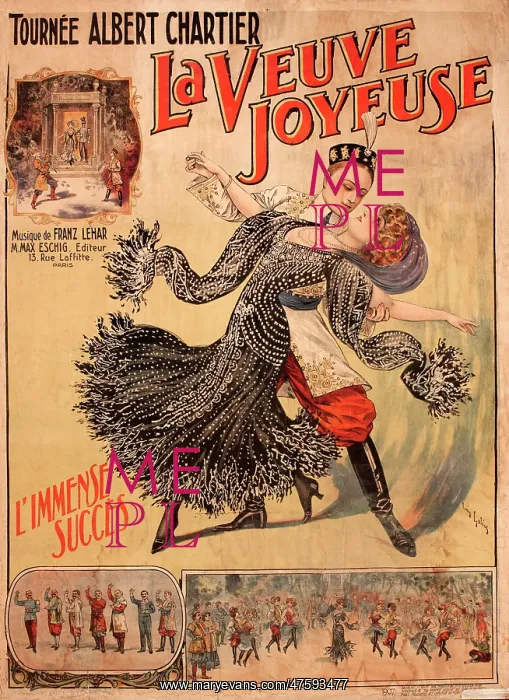 : Poster design, La Veuve Joyeuse : Poster design, La Veuve Joyeuse