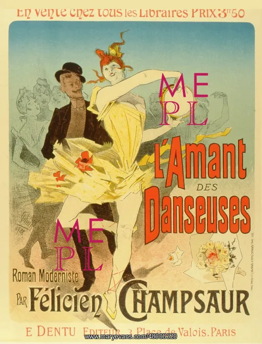 : Poster design for L'Amant des Danseuses, a novel : Poster design for L'Amant des Danseuses, a novel