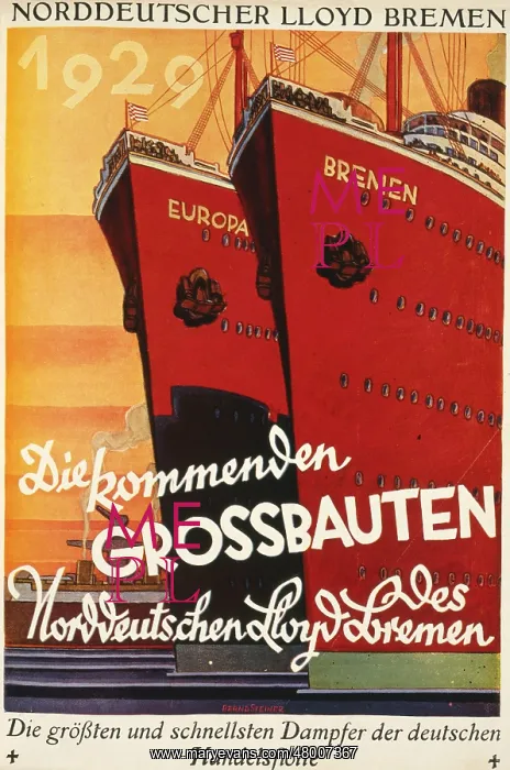 : Poster design for Norddeutscher Lloyd Bremen : Poster design for Norddeutscher Lloyd Bremen
