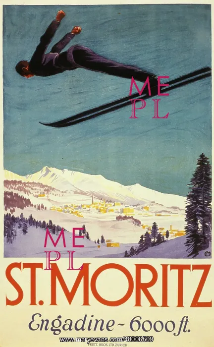 : Poster design for St Moritz and Engadine : Poster design for St Moritz and Engadine