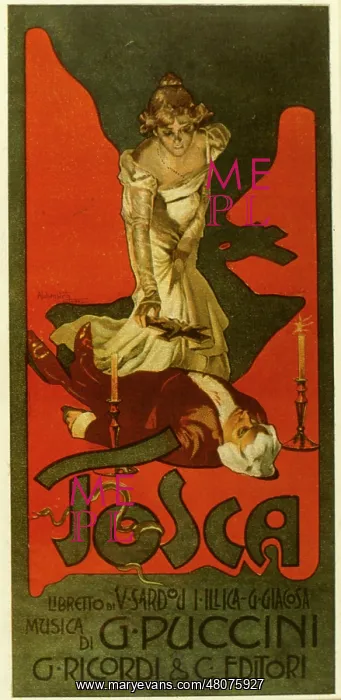: Poster design, Tosca, opera by Puccini : Poster design, Tosca, opera by Puccini