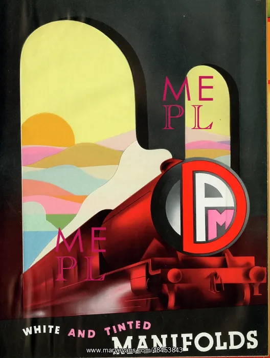 : Poster design, Train in Art Deco style : Poster design, Train in Art Deco style