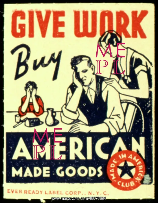: Poster design, Give Work, Buy American Made Goods : Poster design, Give Work, Buy American Made Goods