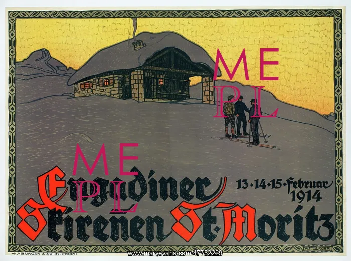: Poster, Engadiner Skirenen, St Moritz : Poster, Engadiner Skirenen, St Moritz