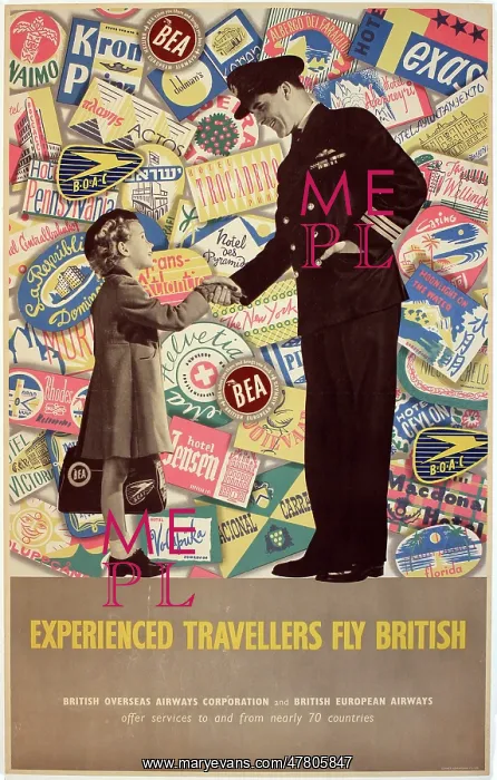 : Poster, Experienced Travellers Fly British : Poster, Experienced Travellers Fly British