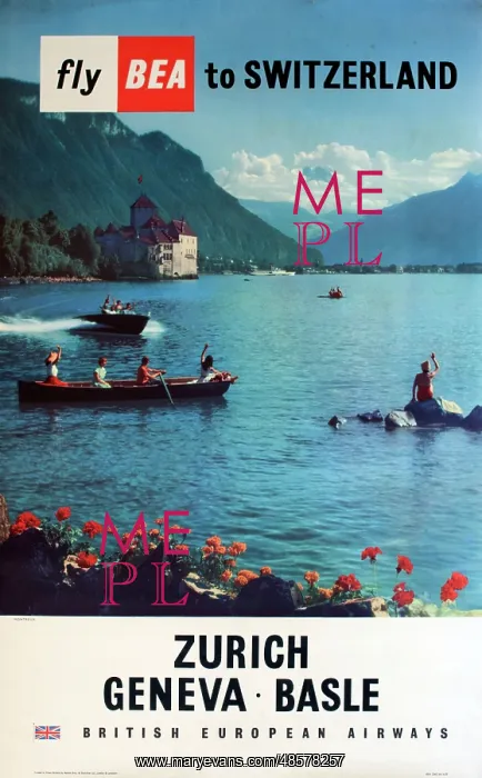 : Poster, Fly BEA to Switzerland : Poster, Fly BEA to Switzerland