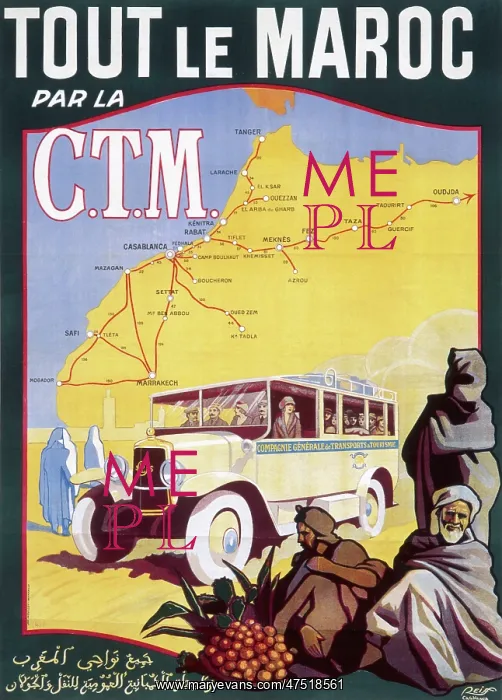 : Poster for French railways to Morocco : Poster for French railways to Morocco