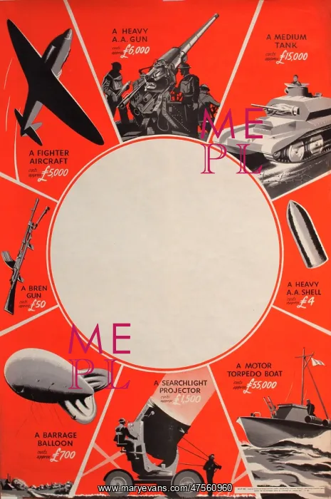 : Poster giving the cost of various weapons and equipment : Poster giving the cost of various weapons and equipment