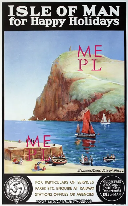 : Poster, Isle of Man for Happy Holidays : Poster, Isle of Man for Happy Holidays