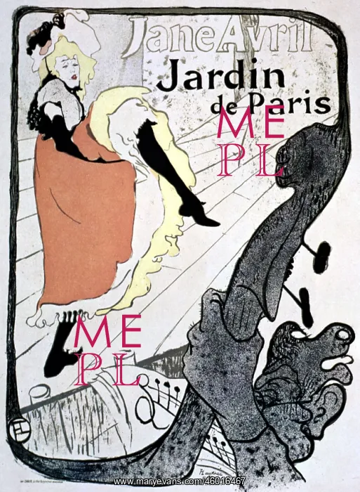 : Poster for Jardin de Paris, with dancer Jane Avril : Poster for Jardin de Paris, with dancer Jane Avril