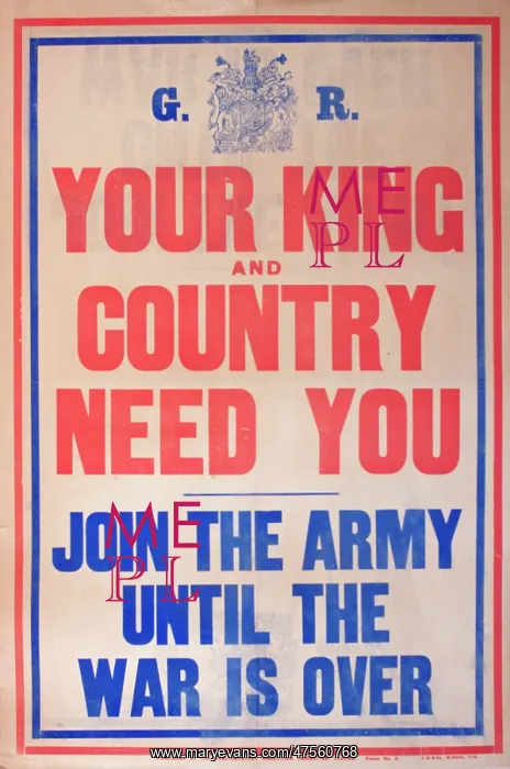  : Poster, Your King and Country Need You
