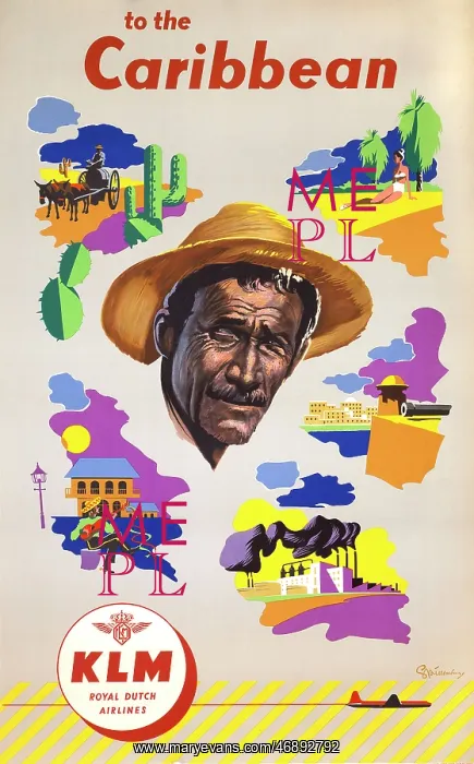  : Poster, KLM to the Caribbean